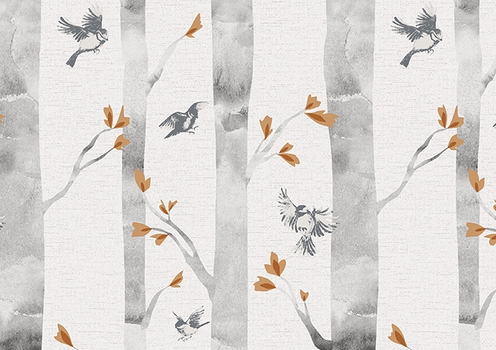 Watercolour Woods, Orange - Twist&Fit Roller Blind - Image 6